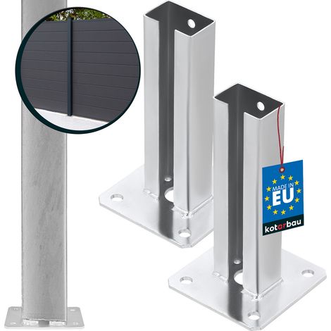 Base per palo a vite 60x40 mm, set da 2 pezzi. (1/5)