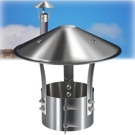 Sombrero de chimenea redondo, sombrero de chimenea de acero inoxidable, tapa para la lluvia, cubierta de ventilación exterior para chimenea, para tubos de estufa, campana de chimenea ajustable (110 mm (1/5)