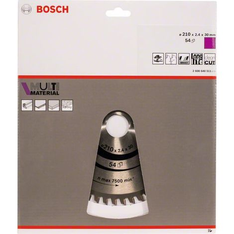 Bosch PRO Multi Material Kreissägeblatt, 210 x 2,4 x 30 mm, T54