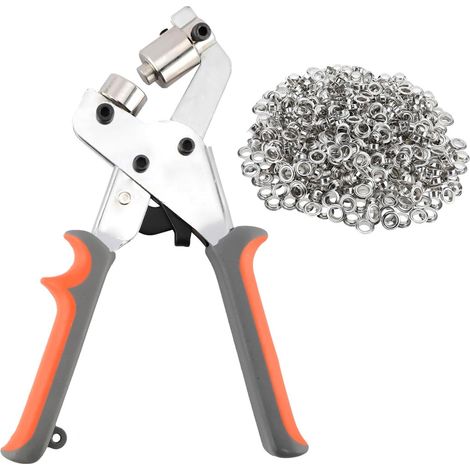 Pince À Œillets - Kit De Presse-Œillets Magnétique Avec 100 Pièces - Ø Intérieur 10 Mm - Pour Toile Tente Bâche Rideau Cuir Textile - Lot Complet