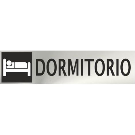 Cartel informativo de acero inoxidable Dormitorio, de 0'8mm 50 x 200 mm SEKURECO (1/2)