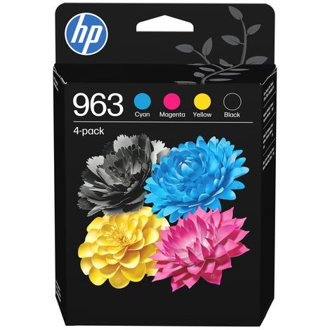 HP Confezione da 4 cartucce di inchiostro nero, ciano, magenta, giallo originali 963