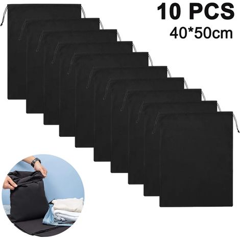 10 Sacs de Rangement pour Chaussures, Sacs à Chaussures Étanches Poussière Sac de Rangement avec Cordon de Serrage, Sac de Rangement pour Voyage et Maison(Noir, 4050cm) (1/5)
