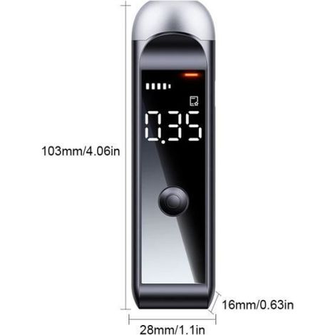 1 Éthylotest électronique, Affichage LCD, Alarme sonore, Lumière couleur, Pour conduite et fêtes (1/4)