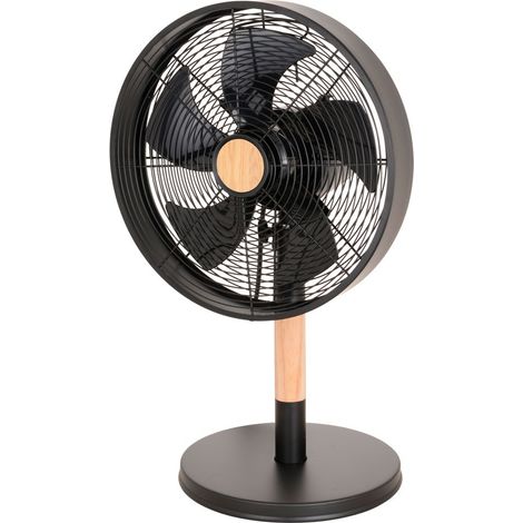 Ventilador de sobremesa estilo nórdico Ventilador sobremesa Falcon negro y haya (1/3)