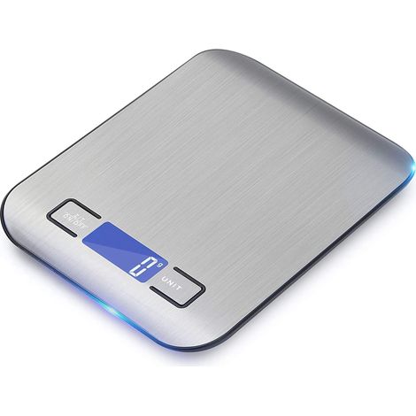 Bilancia da cucina elettronica, pesatura digitale (grammi e once), bilancia da cucina da 22 libbre, precisione 1 grammo/0,05 once (argento). (1/5)