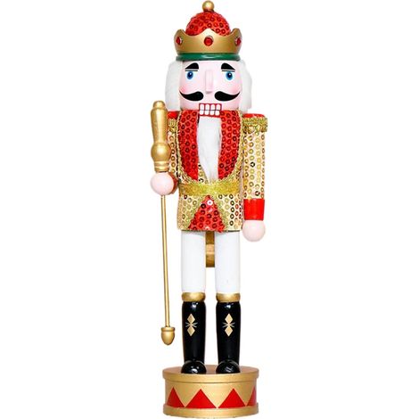 Casse-Noisette Noël Hauteur 35 cm pour Les Fêtes Ornements En Bois Pour Étagères Pour Réceptions, Cuisine, Table à Manger, Étagère, Chambre, Salon, Armoire et autres pièces (1/5)