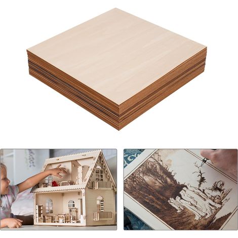 Lot de 30 contreplaqué - 40 x 40 cm - Plaque de contreplaqué - Bois de tilleul clair - Pour bricolage, peinture, sculpture, décoration, gravure et fraisage CNC (1/5)