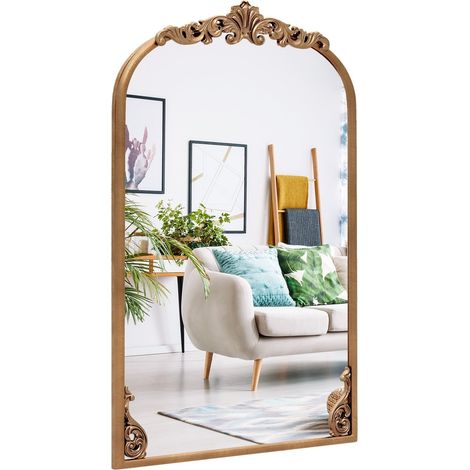 Barocker Gold-Wandspiegel, 76 x 51 cm, Vintage-Bogen-Design (1/5)