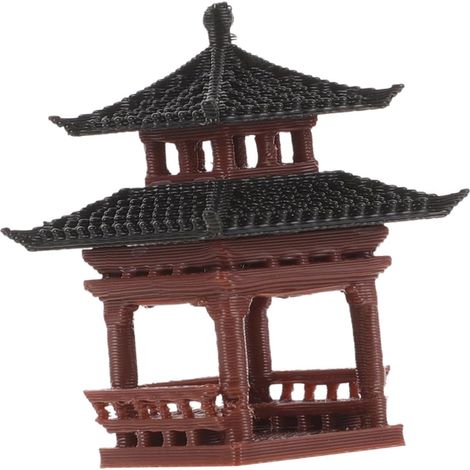 Miniatur Pagodenstatue und Chinesische Pavillonfigur für
