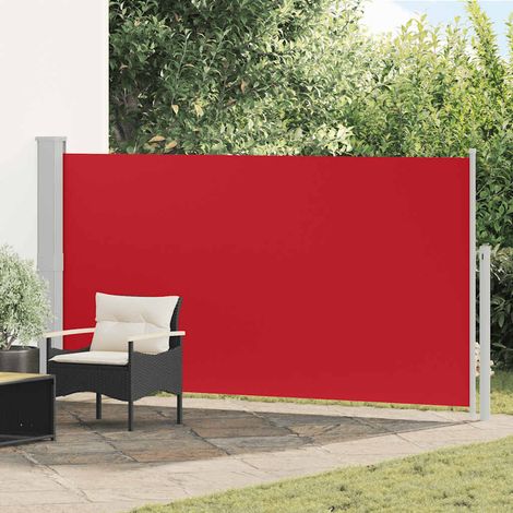 Store Latéral Rétractable pour Terrasse et Balcon en Polyester et Acier Rouge 170x300 cm - PANGIVO (1/5)