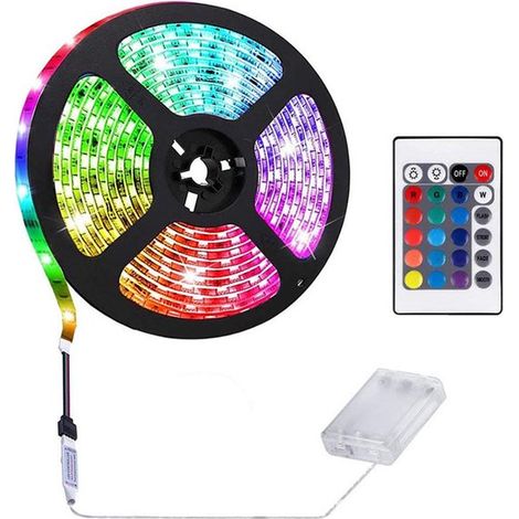 Wasserdichte LED Lichterkette mit Fernbedienung, 5 Meter, schwarz. (1/4)