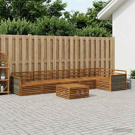 vidaXL Outdoor Sofa Set 7 pcs Natural Solid Acacia Wood (1/5)