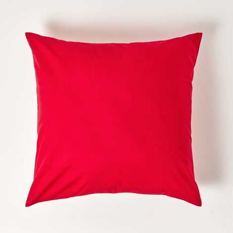 HOMESCAPES Kopfkissenbezug Fadendichte 200 Rot, 80 x 80 cm