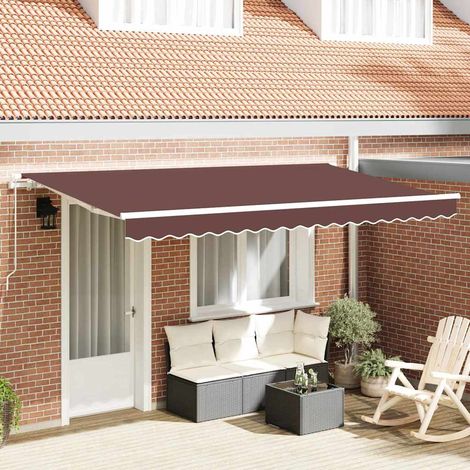 Einziehbare Markise Braun 400 x 200 cm Stoff (1/5)