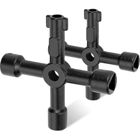 Clé carrée universelle (2 pièces), clé à douille, outil à main, clé carrée/triangulaire multifonctionnelle, clé à interrupteur, clé à poteau (1/5)