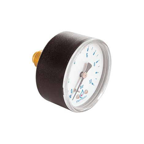Thermador – Manomètre sec AXIAL 1/4" – Cadran Ø50mm – Plage 0-4 bar – Jauge fluide pour chauffage central (1/5)
