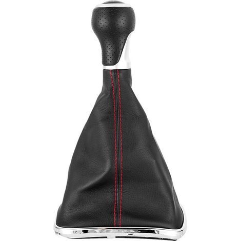 Suitable for Volkswagen Golf and Bora, gear knob/shift lever set, driver's cabin accessories, galvanized red stripe and red ring, 5-speed (13524R), one set.--DTEKGAZ (1/4)