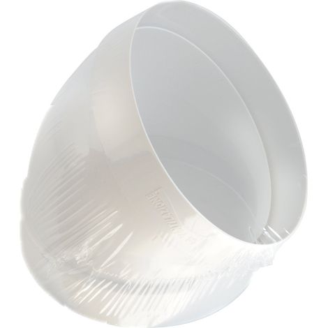 Coude 45° FF Ø100 pour tube Ventilation Rond Ø125 Blanc - First Plast (1/3)