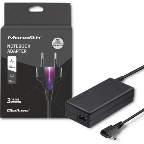 Qoltec Netzteil für Asus Laptop 33W 19V 1,75A 4,01,35 + Stromkabel (1/5)