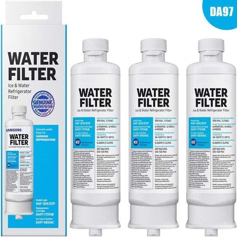3-Pack Replacement Refrigerator Water Filter DA97-17376B DA97-08006C HAF-QIN HAF-QIN/EXP for Samsung Multi-Door Refrigerators