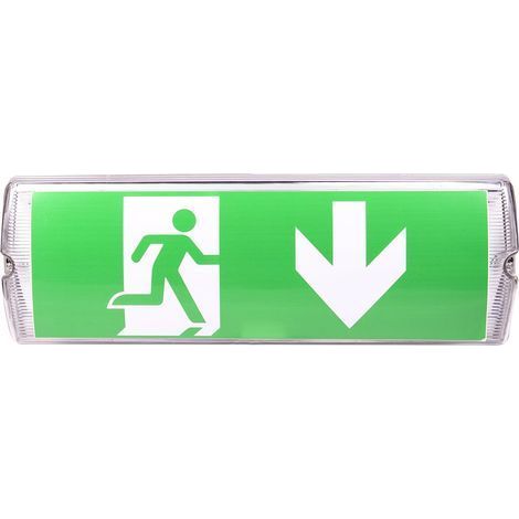 1 Panneau Indication Sortie Led IP65 Montage Mural Autocollants Directionnels Secours (1/5)