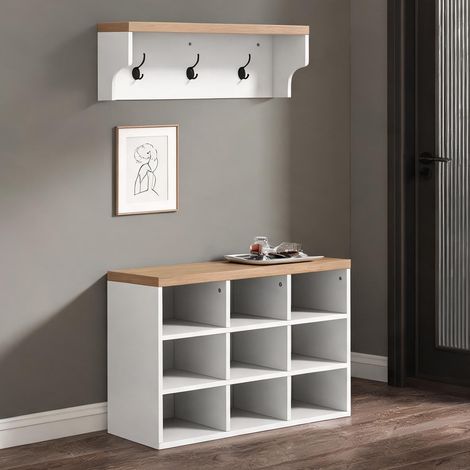 Console blanco en melamina de Madera 75 x 30 x 50 cm (1/5)