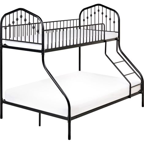 Litera para niños dormitorio infantil cama alta estructura de hierro negro 90/140 x 200 cm Chamonix (1/5)