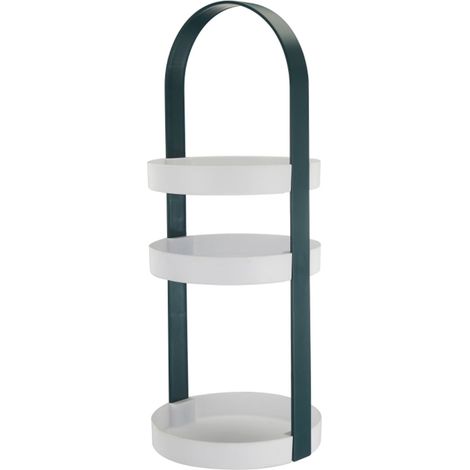 Boîte De Rangement Pour Maquillage - Support 3 Niveaux En Plastique - Pour Coiffeuse Bureau Ou Table De Salle De Bain - Vert - 1 Pièce (1/5)