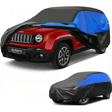 Housse de Voiture Imperméable et Respirante, Bâche pour Jeep Renegade, Housse de Voiture Noire et Bleue, Bâche de Garage Complète pour Protéger de la Pluie, du Soleil et de la Poussière.,Convient pour (1/5)
