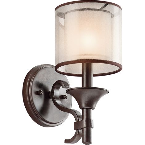 Elstead Lacey - 1 Licht Wand Licht Mission Bronze, E14 (1/4)