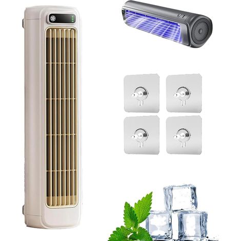 Refroidisseur d'air silencieux, Cooling Ace 3.0, mini climatiseur portable, avec écran LED, rechargeable, idéal pour la chambre, le bureau et la maison, pour rester au frais en été (blanc)