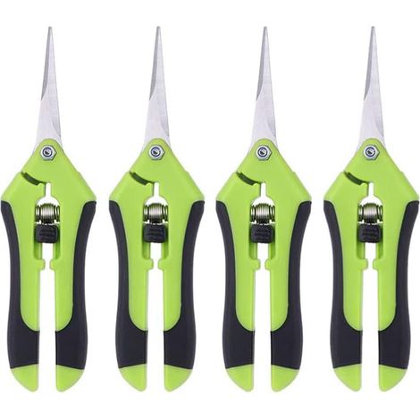 Lot de 4 Ciseaux de Jardin Chilims Ciseaux de Jardin Ciseaux de Vigne Ergonomiques avec Lame en acier Inoxydable Sécateur de Jardin à Fleurs pour Branches, Fleurs Fruits Plantes Bonsaïs, 16,5cm