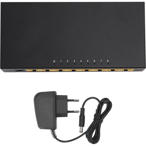 Ortviai Switch Ethernet 8 ports 10/100 Mbps RJ45, mode VLAN intelligent et protection contre la foudre 4 kV