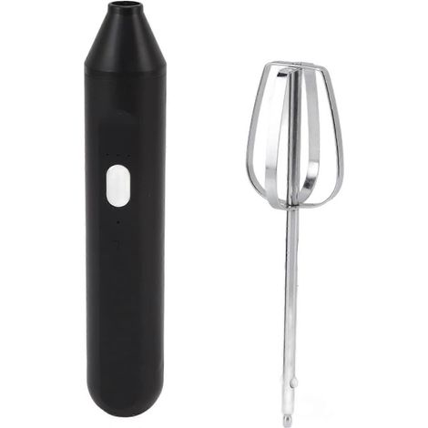 (Noir) Mélangeur à café, mélangeur à milkshake, mousseur à lait électrique, mini batteur à œufs électrique rechargeable, mélangeur à crème et lait pour café latte (1/5)