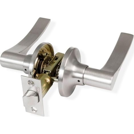 Béquille Tubulaire - Zamak Chromé Mat - Pêne 60/70 mm Angle Carré - Pour Porte 35 à 45 mm - Lot de 1 (1/5)