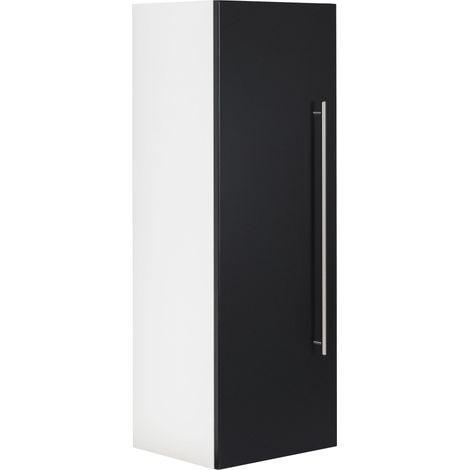 Hochschrank SANTINI 100cm weiss matt mit Tür schwarz
