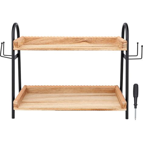 Solid Wood Countertop Shelf, Double Shelf (1/5)