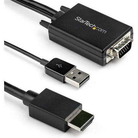 startechcom VGA2HDMM2M cable adaptador de vídeo negro 2 metros (1/4)