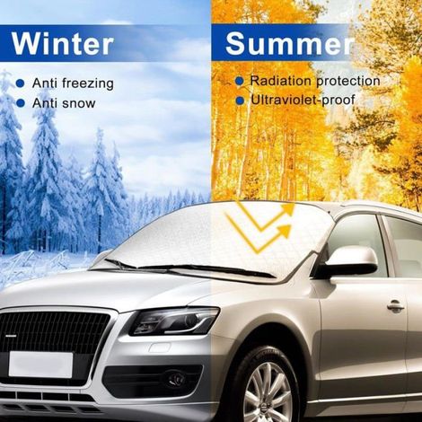 Protège Pare-Brise - 142 x 96 cm - Anti-Givre Anti-Neige Anti-Glace - Universel SUV Voiture - 1 Pièce
