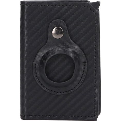 Portefeuille porte-cartes homme femme en alliage d'aluminium, protection RFID, style fibre de carbone noir, pince à billets et étui à cartes