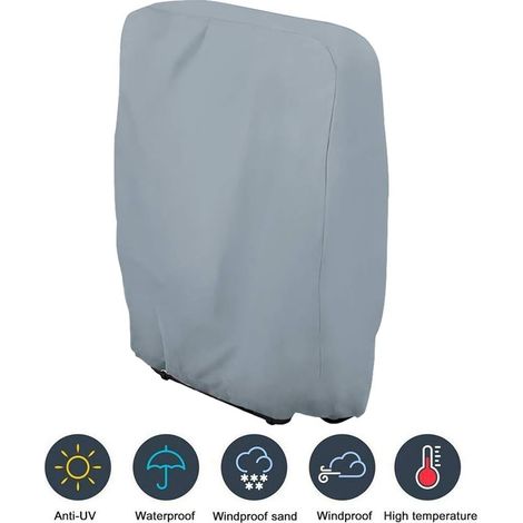 Housse pour chaise pliante, transat, mobilier de jardin, imperméable, protection UV, 71 x 110 cm (grise) (1/5)