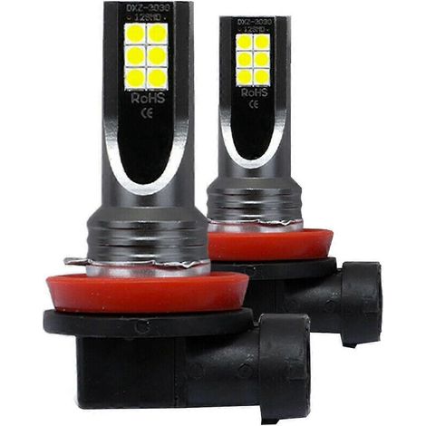 Lot de 2 ampoules LED COB 60W 6000K H11 H8 H9 pour phares antibrouillard de voiture, remplaçant les halogènes, lumière blanche transparente (1/4)