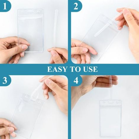 Porte-étiquette Bagage - Lot de 50 + 50 Boucles - Plastique Transparent - Voyage Bureau (1/5)