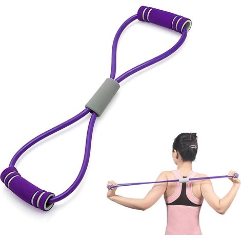 8 Shape Heavy Duty Exercise Band, Elastic Exercise Band, Multipurpose PVC for Stretching Arms, Shoulders and Legs, Chest Expander, Yoga, Gym, Fitness (1/5)