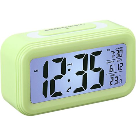 Multifunktionaler digitaler Wecker mit Nachtlicht, elektronischer Uhr, 24/12-Stunden-LED-Anzeige, Datums- und Temperaturanzeige.