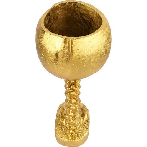 Set of skull-shaped planter brackets, hand-painted resin flower pot, innovative and exquisite, for home and garden, gold (1/5)