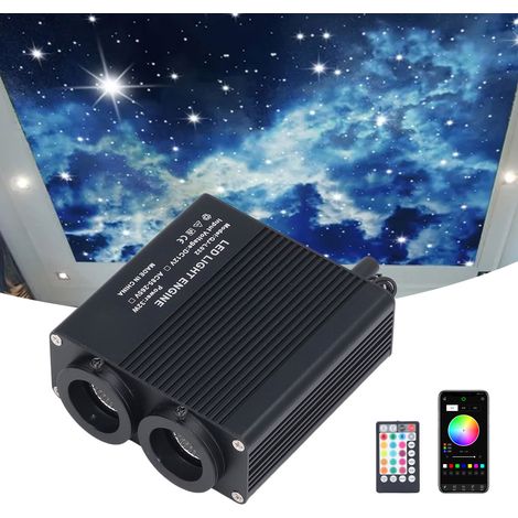 Lampe à fibre optique double tête 32 W avec application Bluetooth, contrôle de la musique et de la voix, lampe à fibre optique ciel étoilé (1/5)