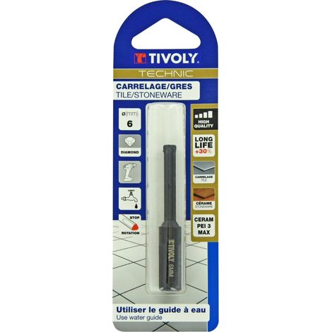 Broca de diamante TIVOLY de 6 mm para baldosas de gres TIVOLY