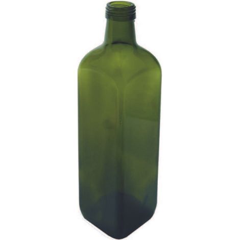 BOTTIGLIA MARASCA IN VETRO QUADRA PER OLIO- - capacitÃE lt.0,75 - vetro verde - tappo 31,5 - 20 pezzi